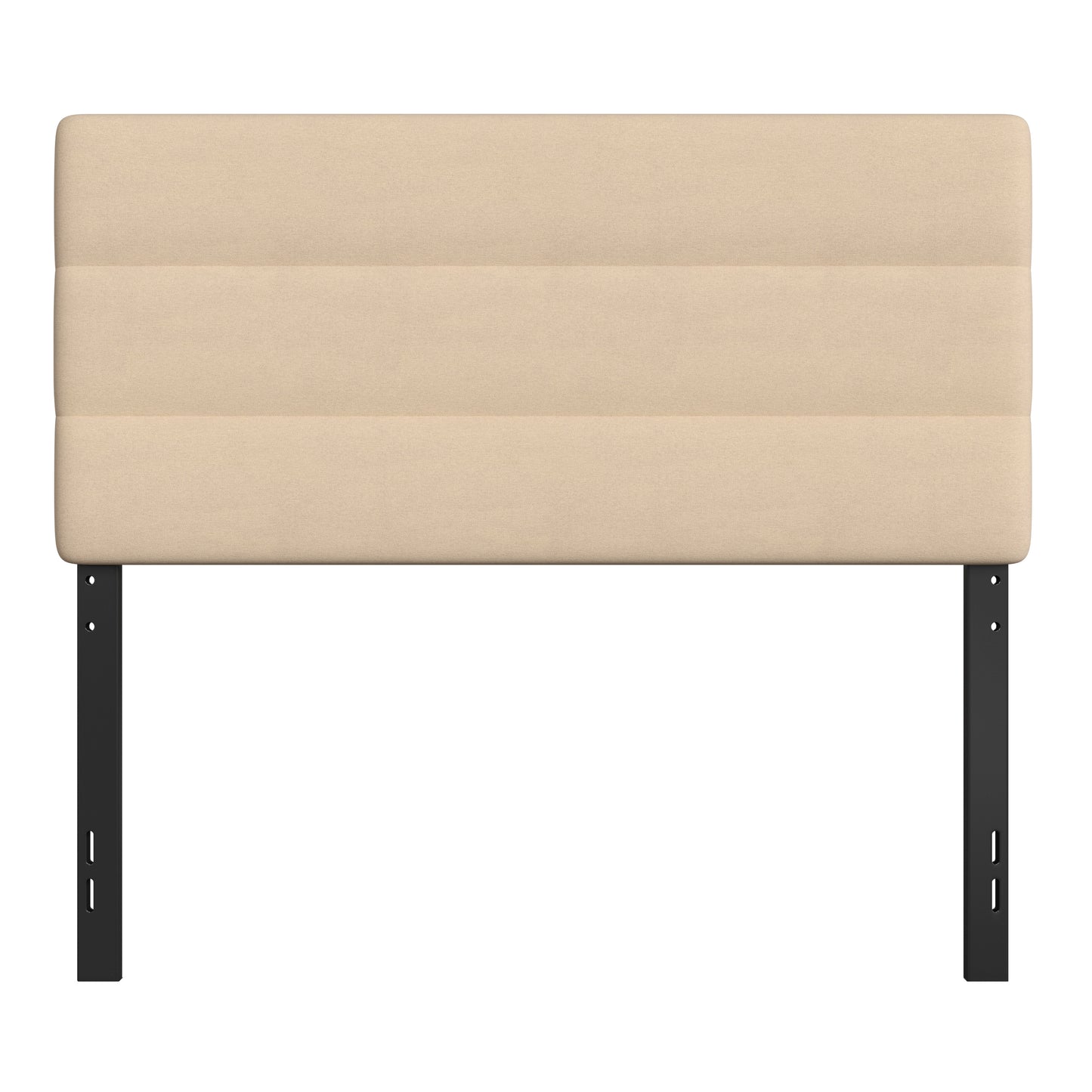 Paxton Full Channel Stitched Fabric Upholstered Headboard, Adjustable Height from 44.5" to 57.25" - Cream