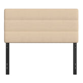 Paxton Full Channel Stitched Fabric Upholstered Headboard, Adjustable Height from 44.5" to 57.25" - Cream