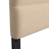 Paxton Full Channel Stitched Fabric Upholstered Headboard, Adjustable Height from 44.5" to 57.25" - Cream