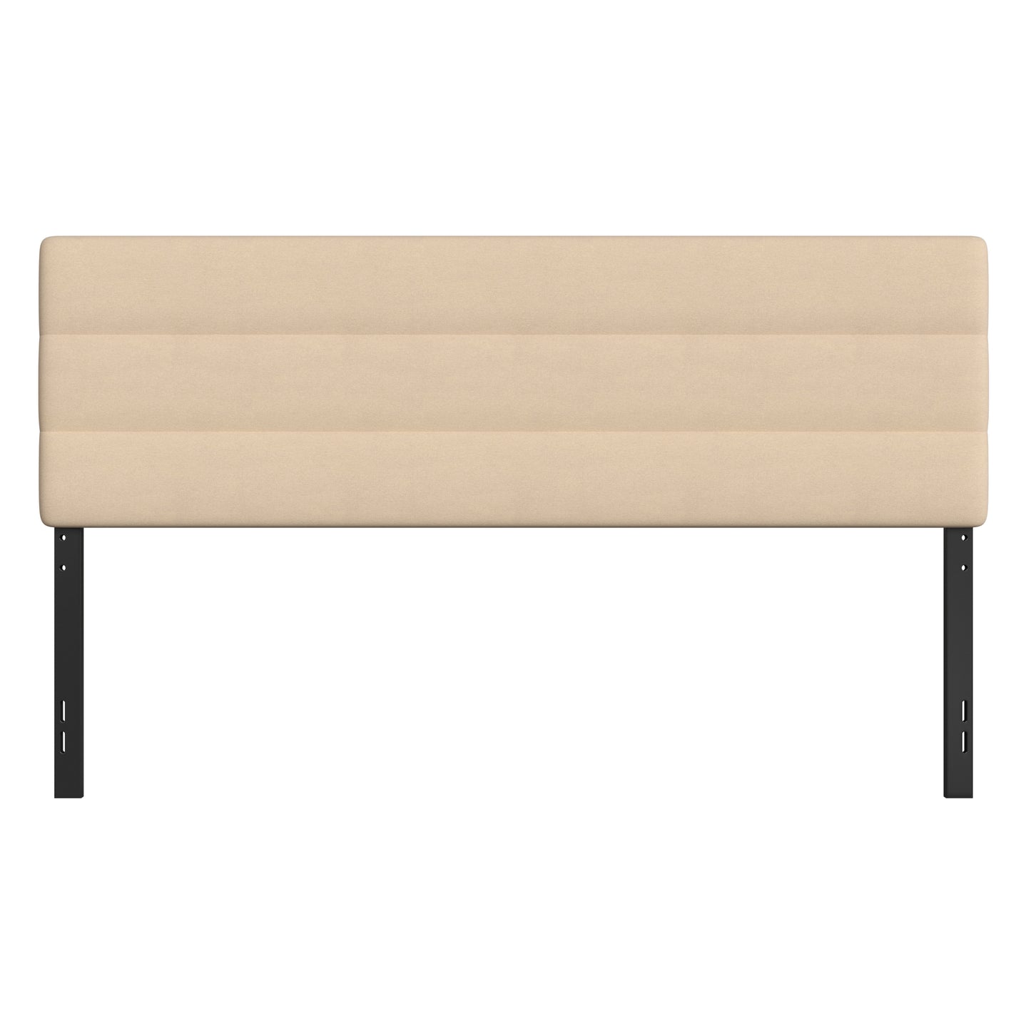 Paxton King Channel Stitched Fabric Upholstered Headboard, Adjustable Height from 44.5" to 57.25" - Cream