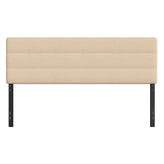 Paxton King Channel Stitched Fabric Upholstered Headboard, Adjustable Height from 44.5" to 57.25" - Cream
