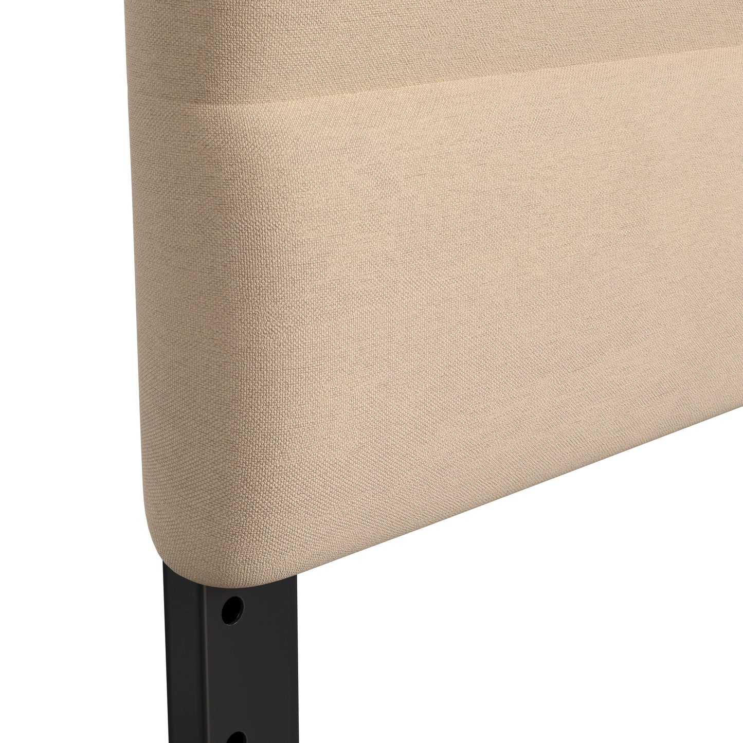 Paxton King Channel Stitched Fabric Upholstered Headboard, Adjustable Height from 44.5" to 57.25" - Cream