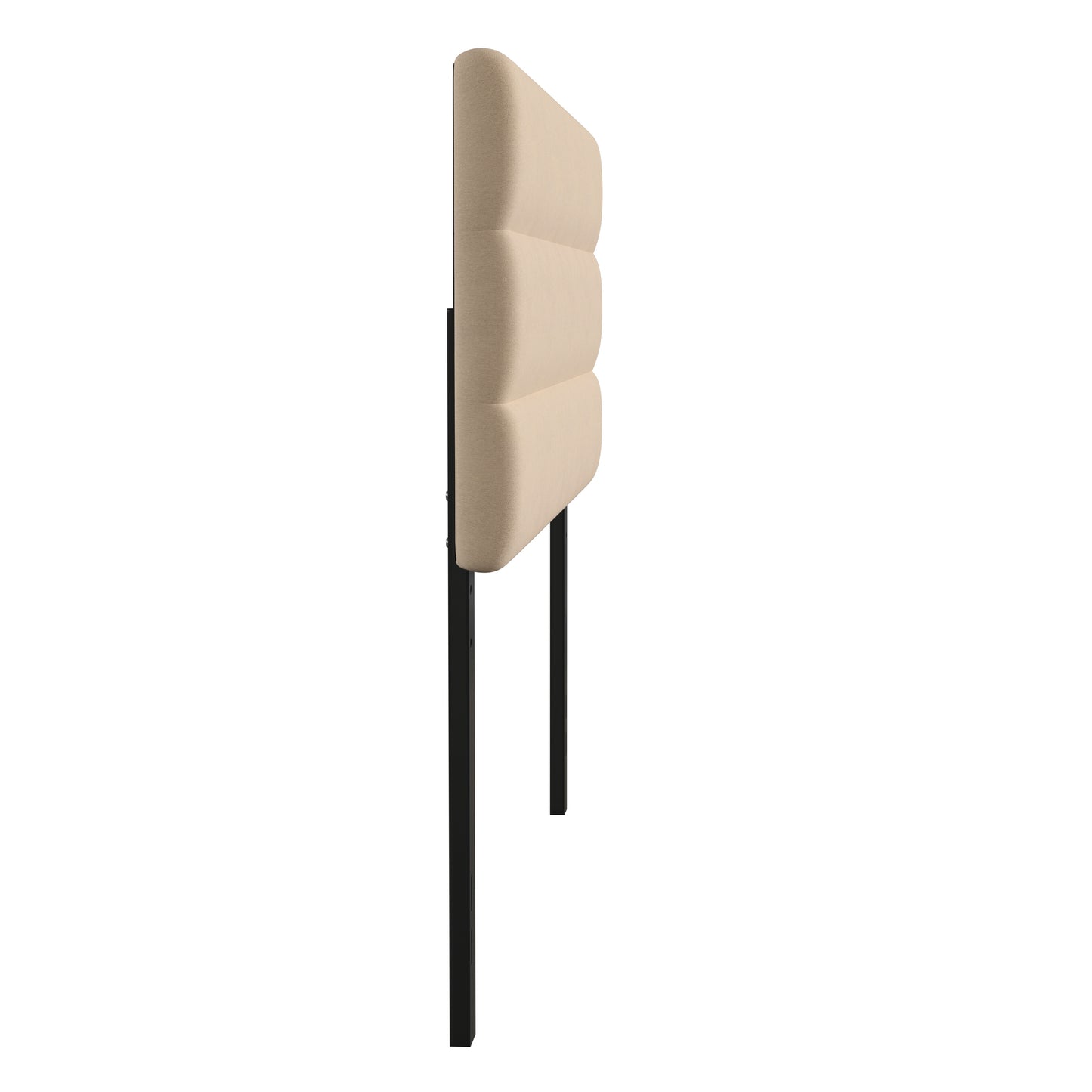 Paxton Queen Channel Stitched Fabric Upholstered Headboard, Adjustable Height from 44.5" to 57.25" - Cream