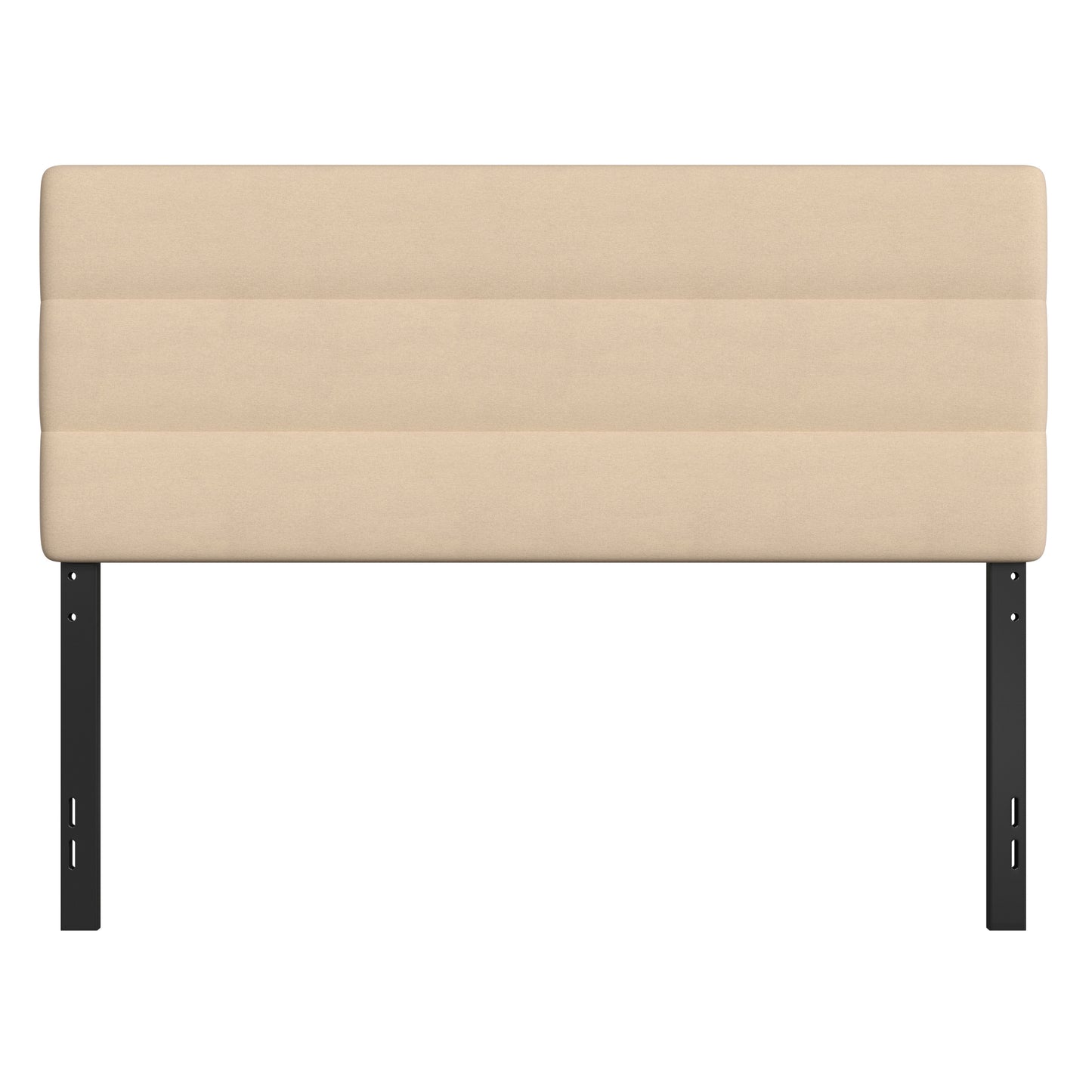 Paxton Queen Channel Stitched Fabric Upholstered Headboard, Adjustable Height from 44.5" to 57.25" - Cream