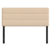 Paxton Queen Channel Stitched Fabric Upholstered Headboard, Adjustable Height from 44.5" to 57.25" - Cream