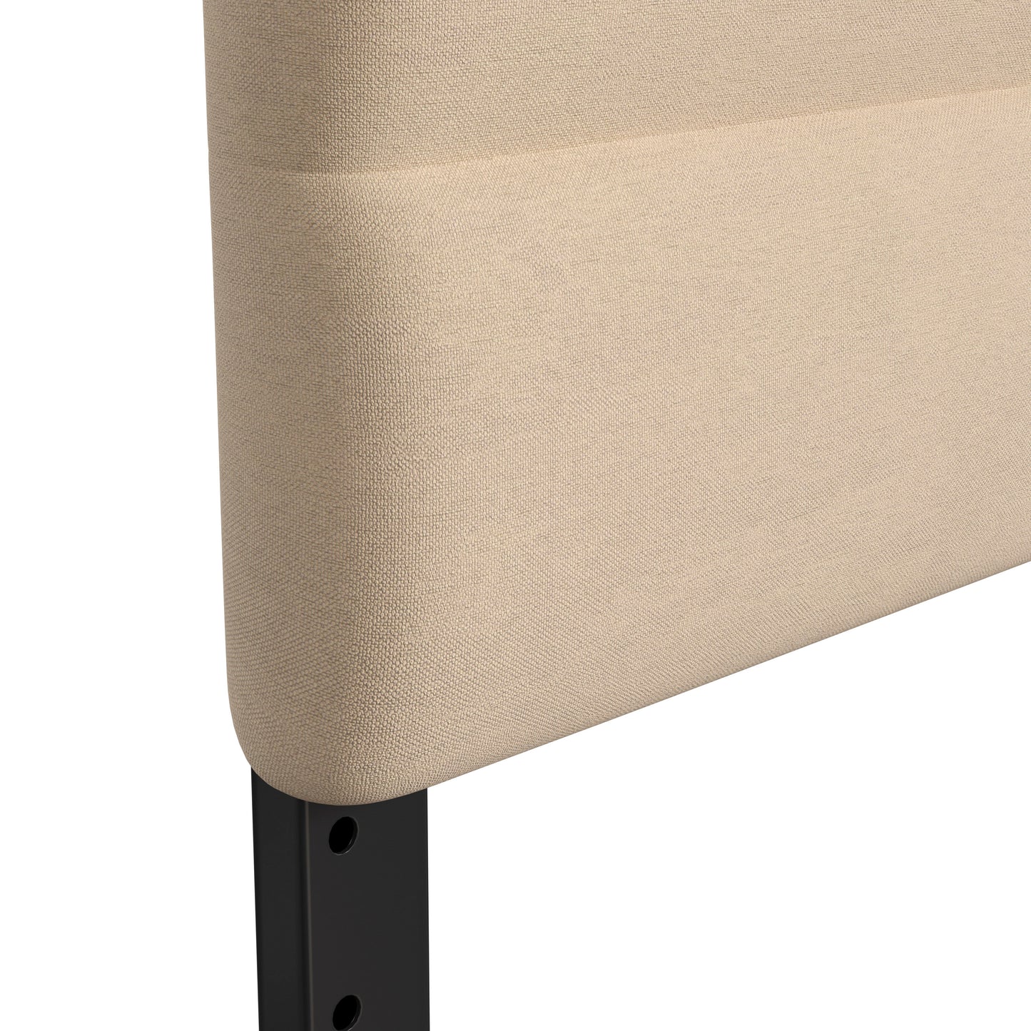 Paxton Queen Channel Stitched Fabric Upholstered Headboard, Adjustable Height from 44.5" to 57.25" - Cream
