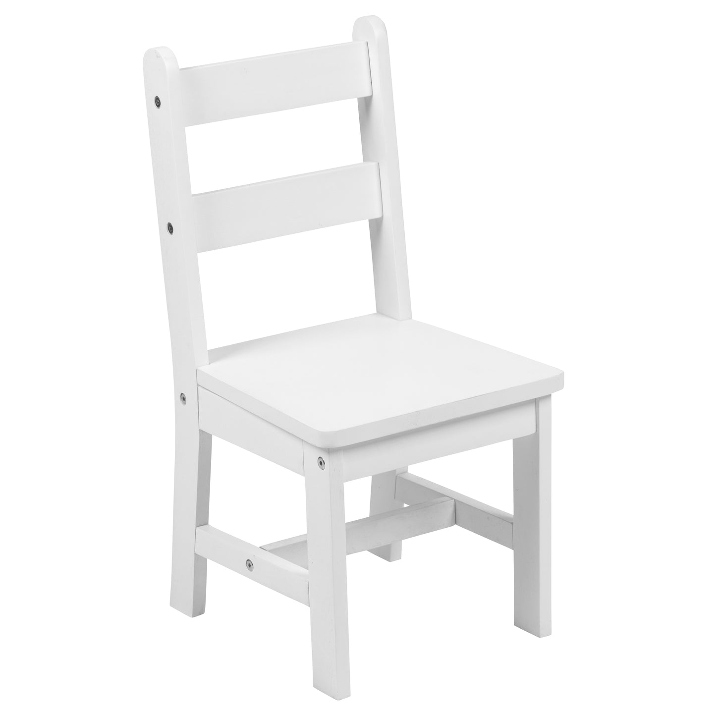 Kyndl Kids Solid Hardwood Table and Chair Set for Playroom, Bedroom, Kitchen - 3 Piece Set - White