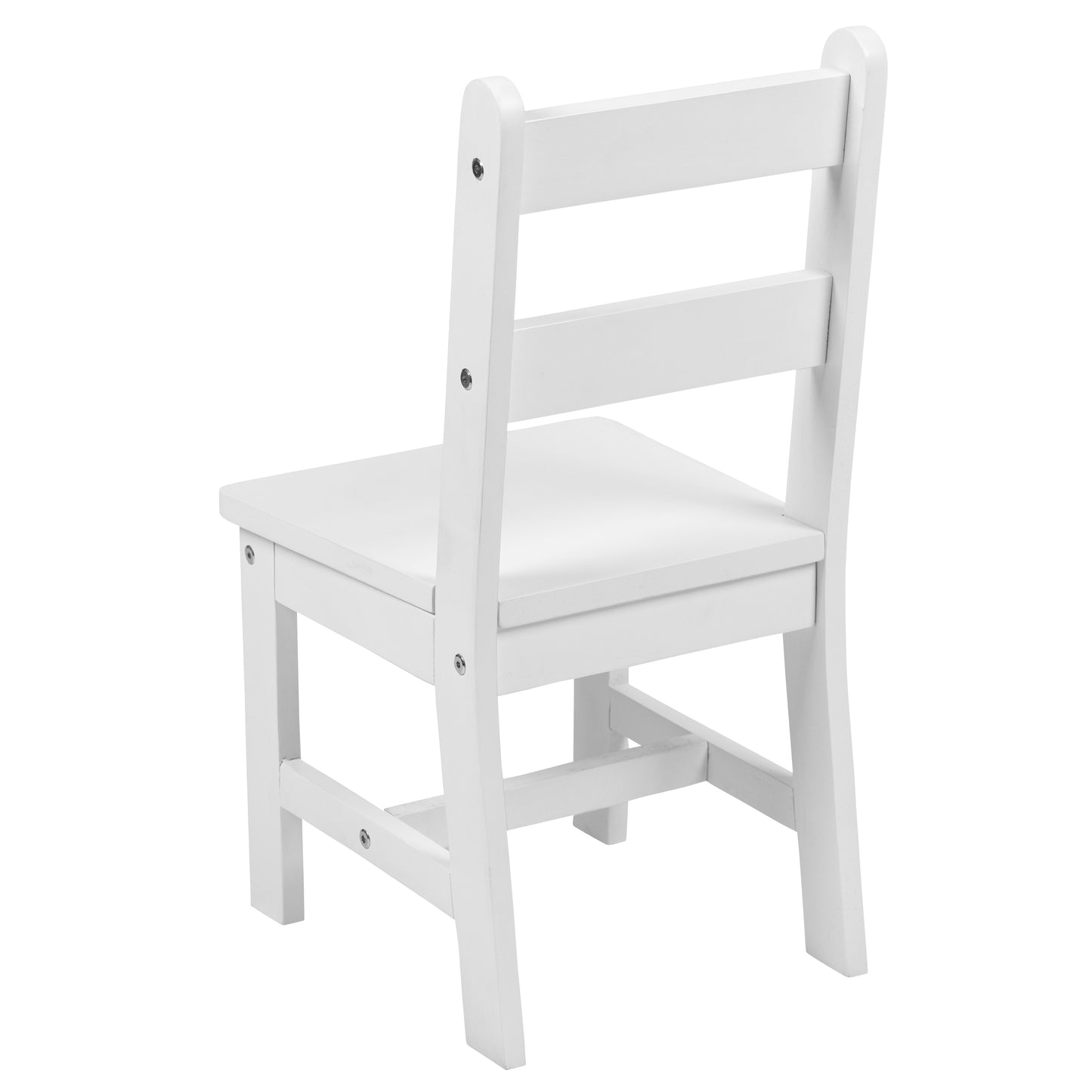 Kyndl Kids Solid Hardwood Table and Chair Set for Playroom, Bedroom, Kitchen - 3 Piece Set - White