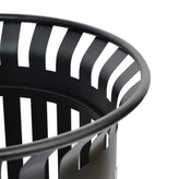 Collins Commercial Grade Black Outdoor Round Slatted Steel 37 Gallon Trash Can with Removable Inner Bin