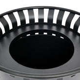 Collins Commercial Grade Black Outdoor Round Slatted Steel 37 Gallon Trash Can with Removable Inner Bin