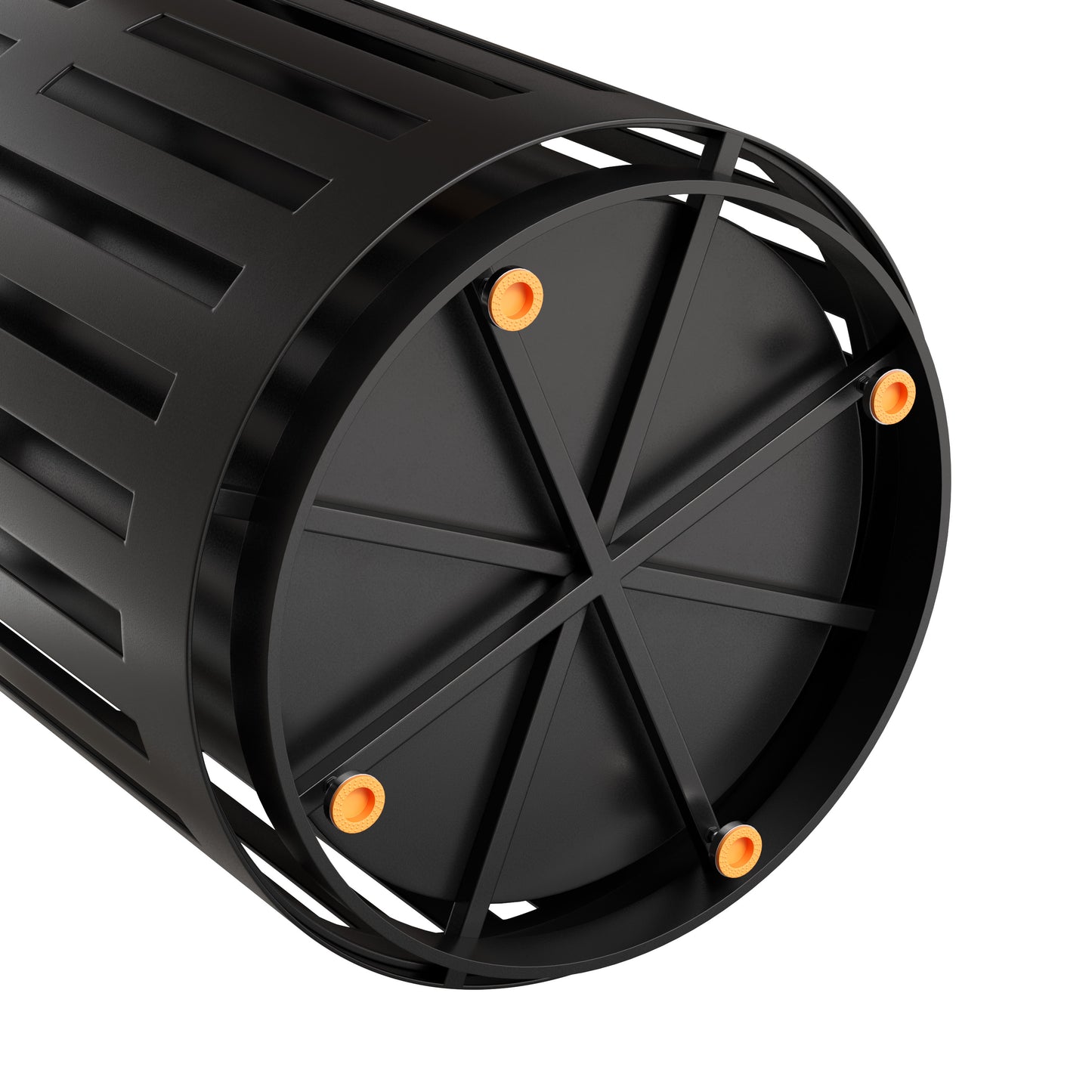 Collins Commercial Grade Black Outdoor Round Slatted Steel 37 Gallon Trash Can with Removable Inner Bin