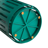 Collins Commercial Grade Green Outdoor Round Slatted Steel 37 Gallon Trash Can with Removable Inner Bin