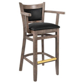 Premium Benson Padded Back Wood Bar Stool with Arms19cfcd24b10415c6a