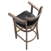 Premium Benson Padded Back Wood Bar Stool with Arms19cfcd24b105925663