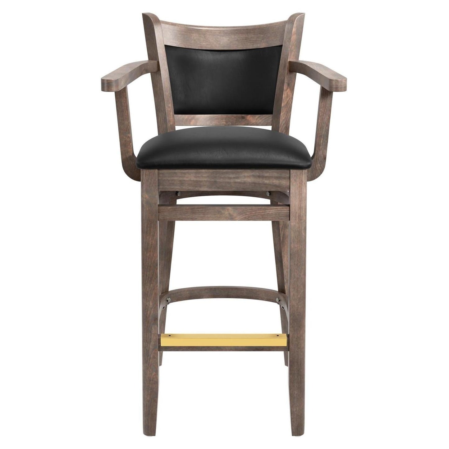 Premium Benson Padded Back Wood Bar Stool with Arms19cfcd24b1064aa407