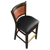 Premium Benson Padded Back Wood Bar Stool19cfcd03127e31a0d