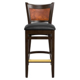 Premium Benson Padded Back Wood Bar Stool19cfcd031276db7f9