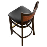 Premium Benson Padded Back Wood Bar Stool19cfcd031275363b63