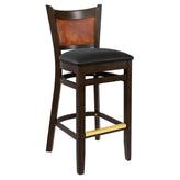 Premium Benson Padded Back Wood Bar Stool19cfcd031274ba1c96