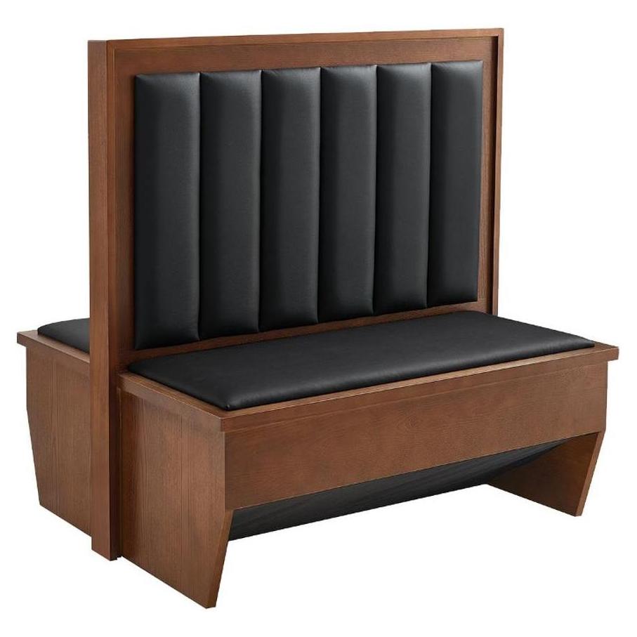 V Back Booth Black Upholstered Back Booths with Walnut Veneer Seats | Booths ...