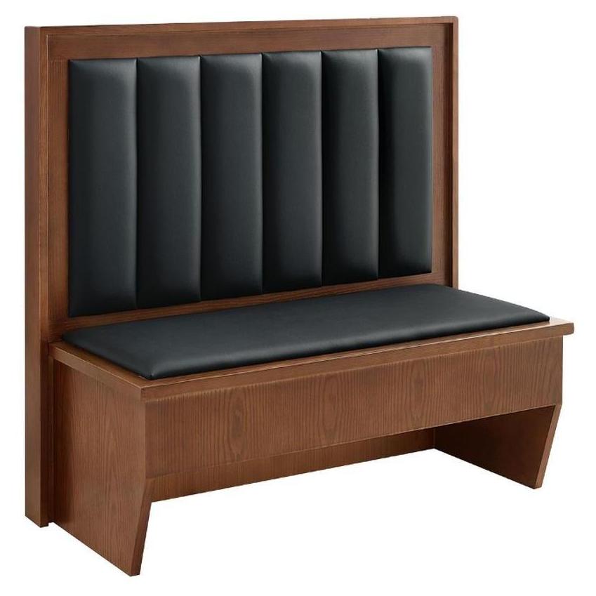 V Back Booth Black Upholstered Back Booths with Walnut Veneer Seats | Booths ...