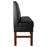 V Shape Back Restaurant Booth with Extended Wood Legs - Bar Height19f907f63e53edcd72