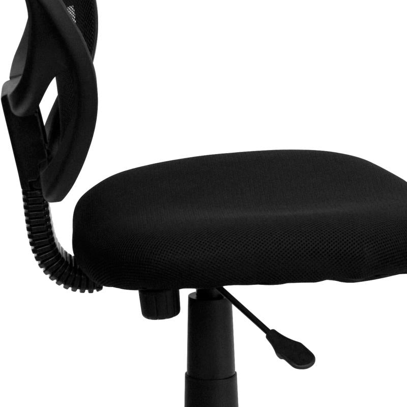 Neri Low Back Black Mesh Swivel Task Office Chair with Curved Square Back