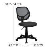 Neri Low Back Gray Mesh Swivel Task Office Chair with Curved Square Back