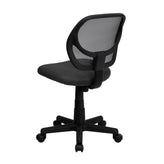 Neri Low Back Gray Mesh Swivel Task Office Chair with Curved Square Back