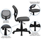 Neri Low Back Gray Mesh Swivel Task Office Chair with Curved Square Back