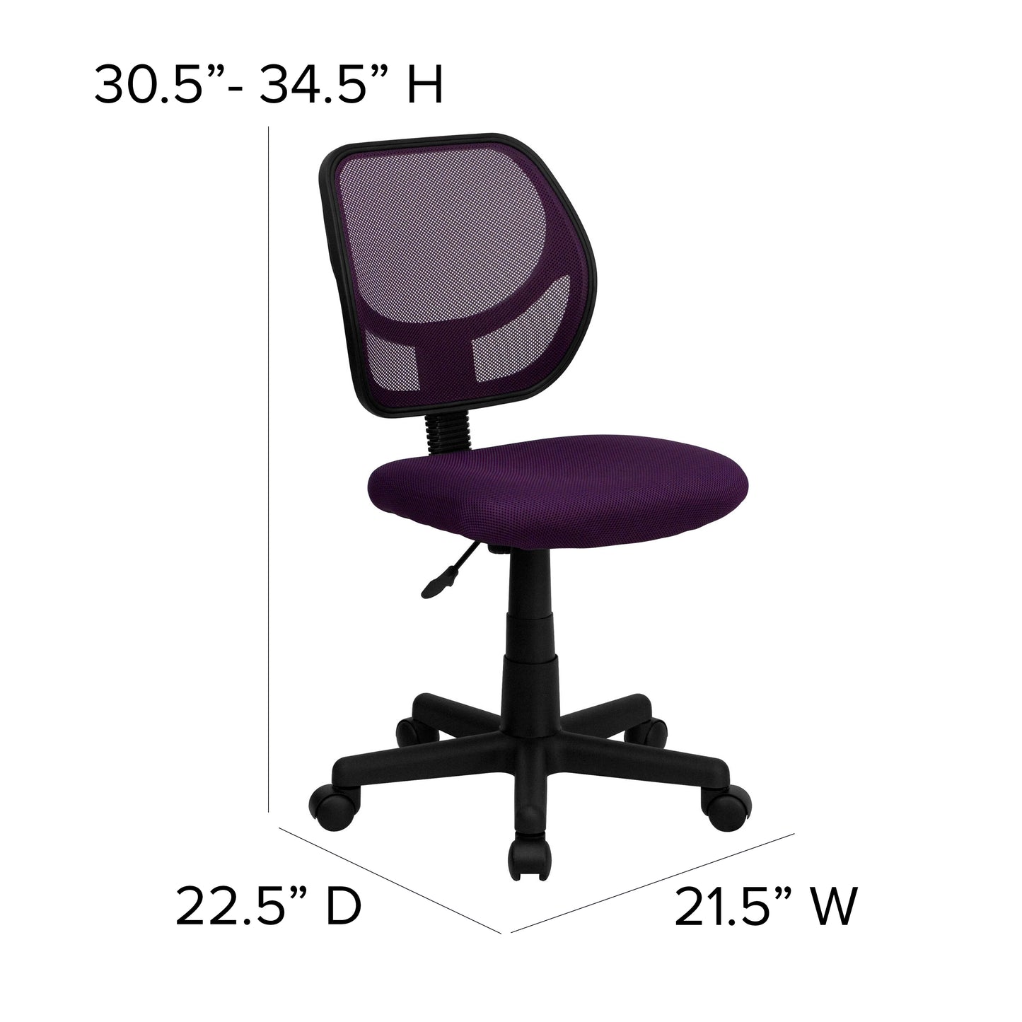 Neri Low Back Purple Mesh Swivel Task Office Chair