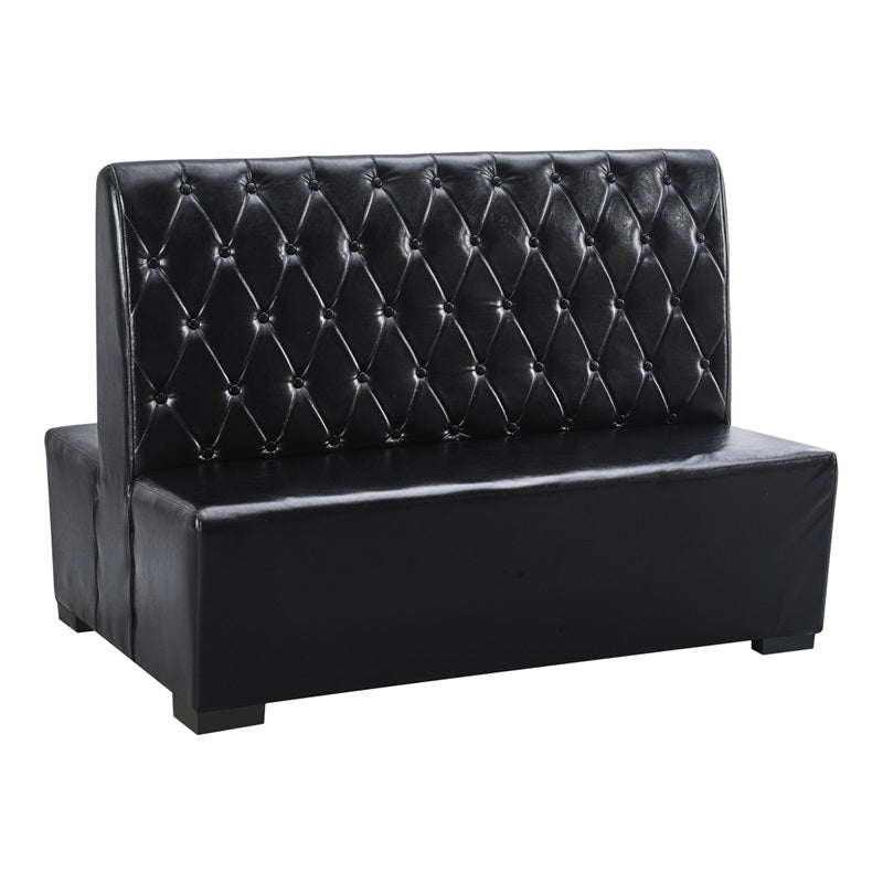 Button Tufted Upholstered Back Vinyl Booths in Black