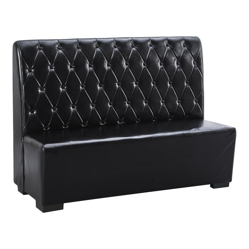 Button Tufted Upholstered Back Vinyl Booths in Black