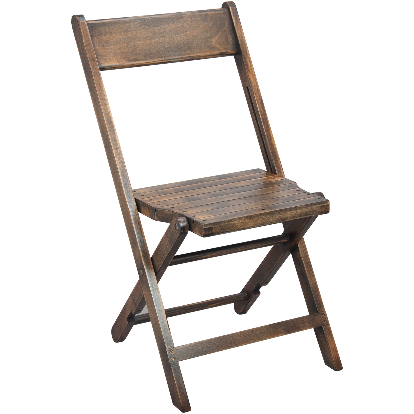 2-Pack Advantage Slatted Wood Folding Special Event Chair - Antique Black