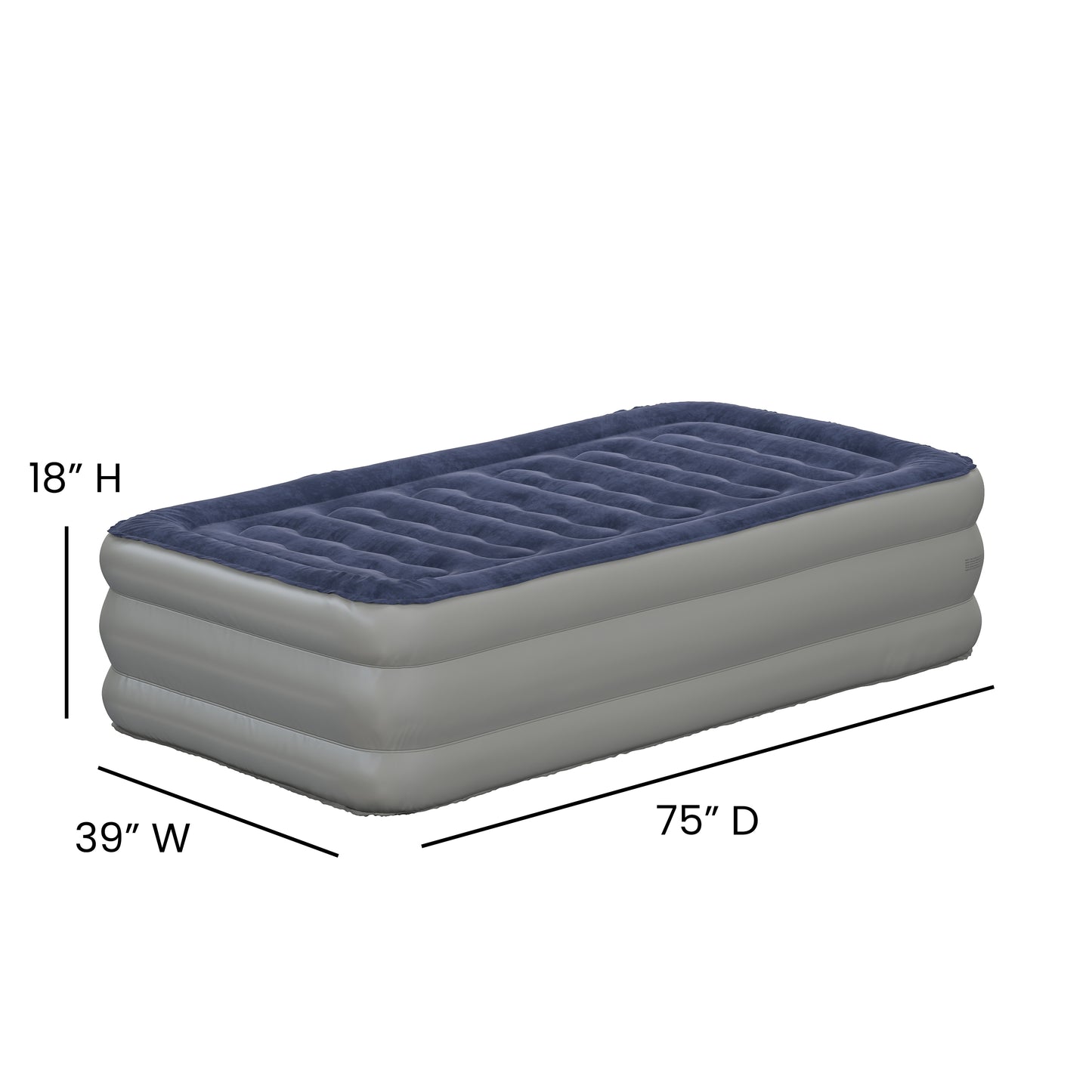 Kellos 18 inch Air Mattress with ETL Certified Internal Electric Pump and Carrying Case - Twin
