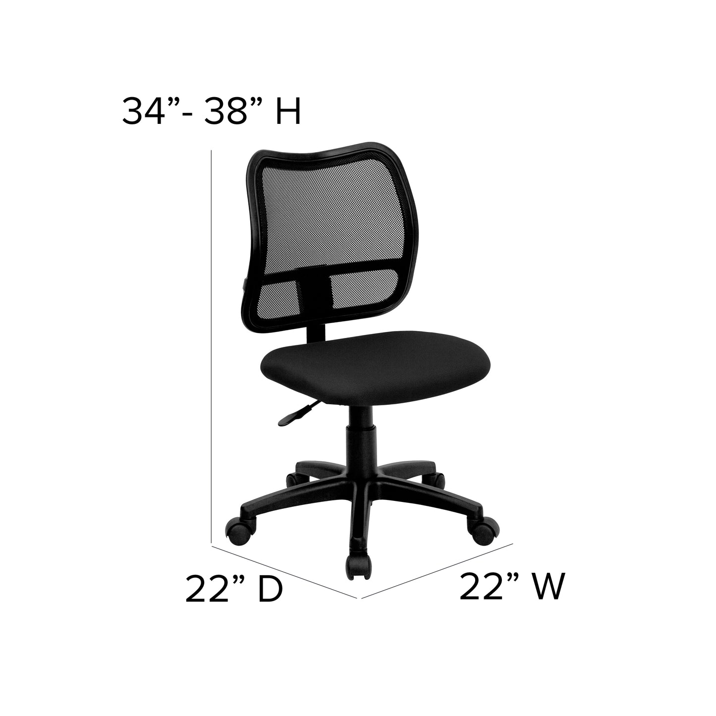 Alber Mid-Back Black Mesh Swivel Task Office Chair