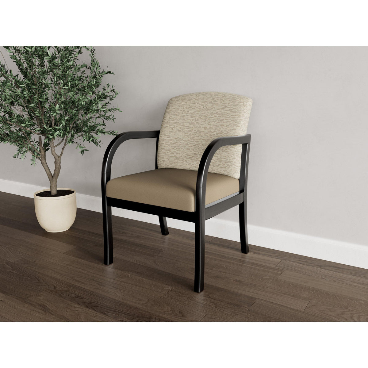 Weston Waiting Reception Guest Chair Wood Frame