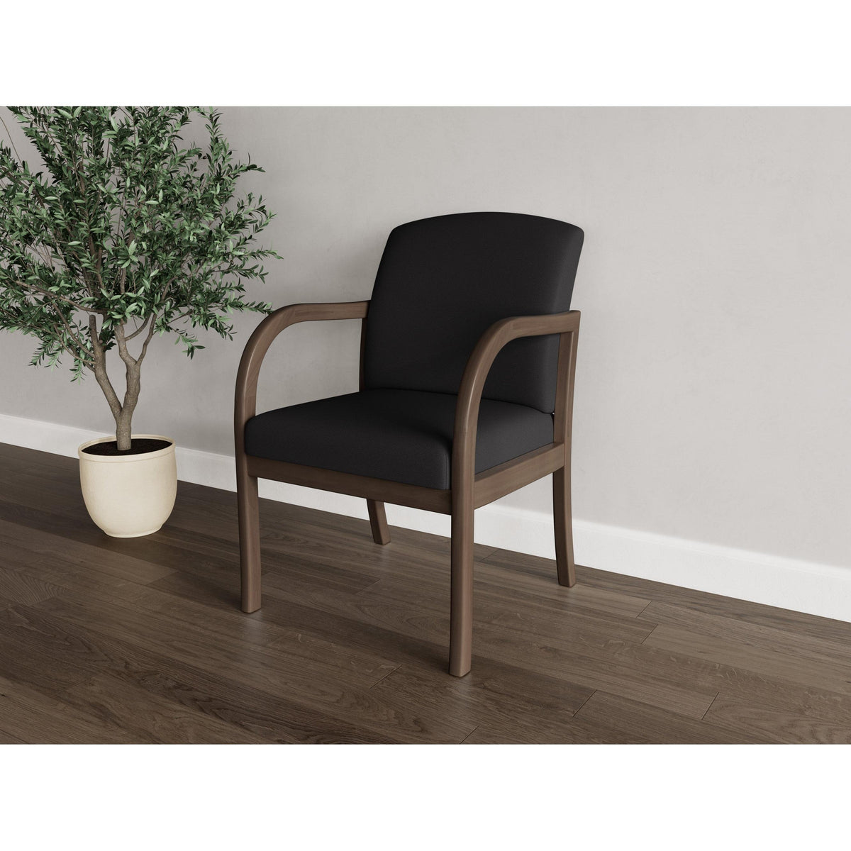 Weston Waiting Reception Guest Chair Wood Frame