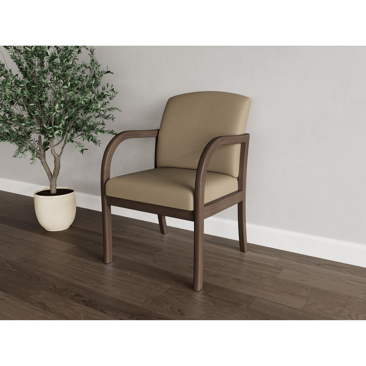 Weston Waiting Reception Guest Chair Wood Frame