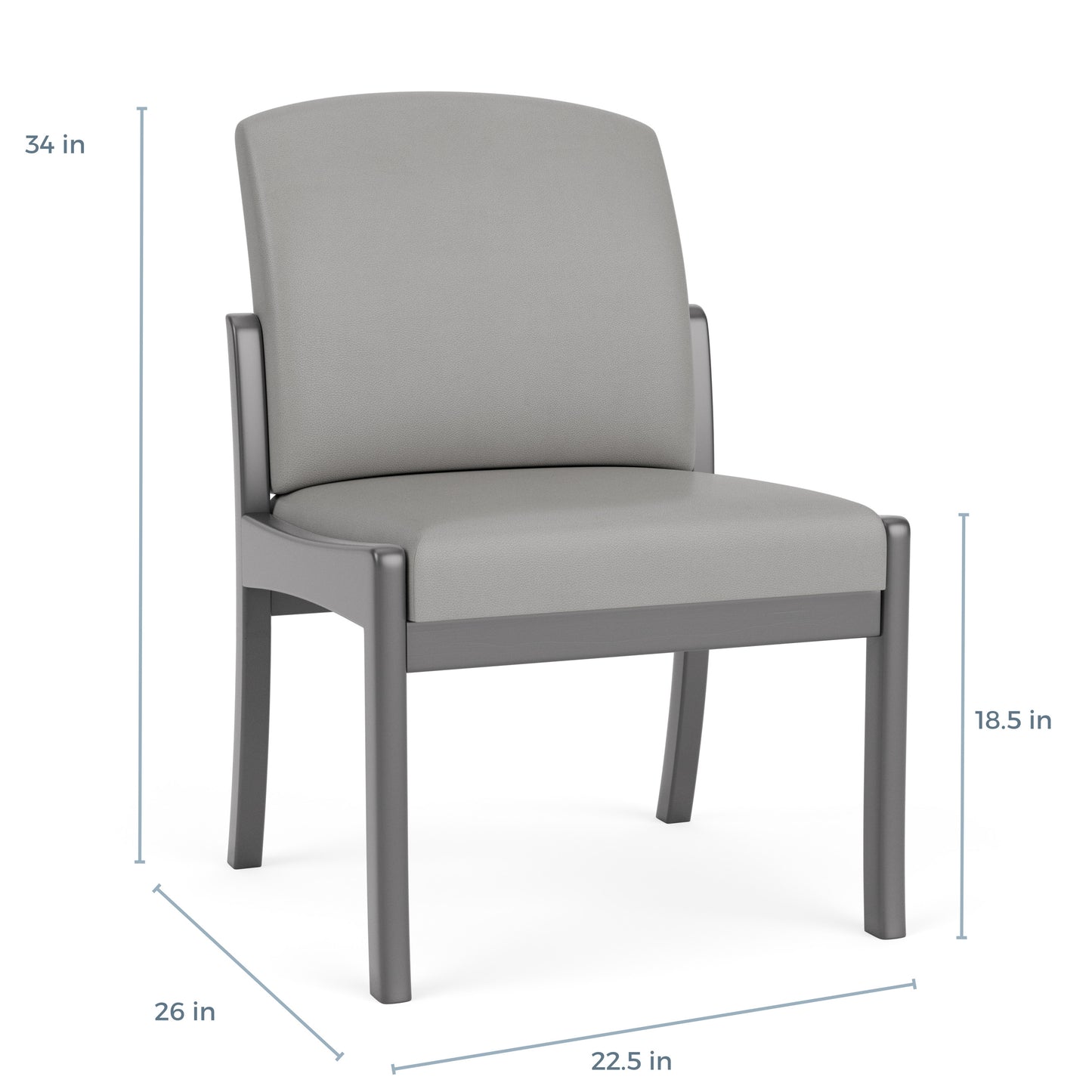 Weston Waiting Reception Armless Guest Chair Wood Frame