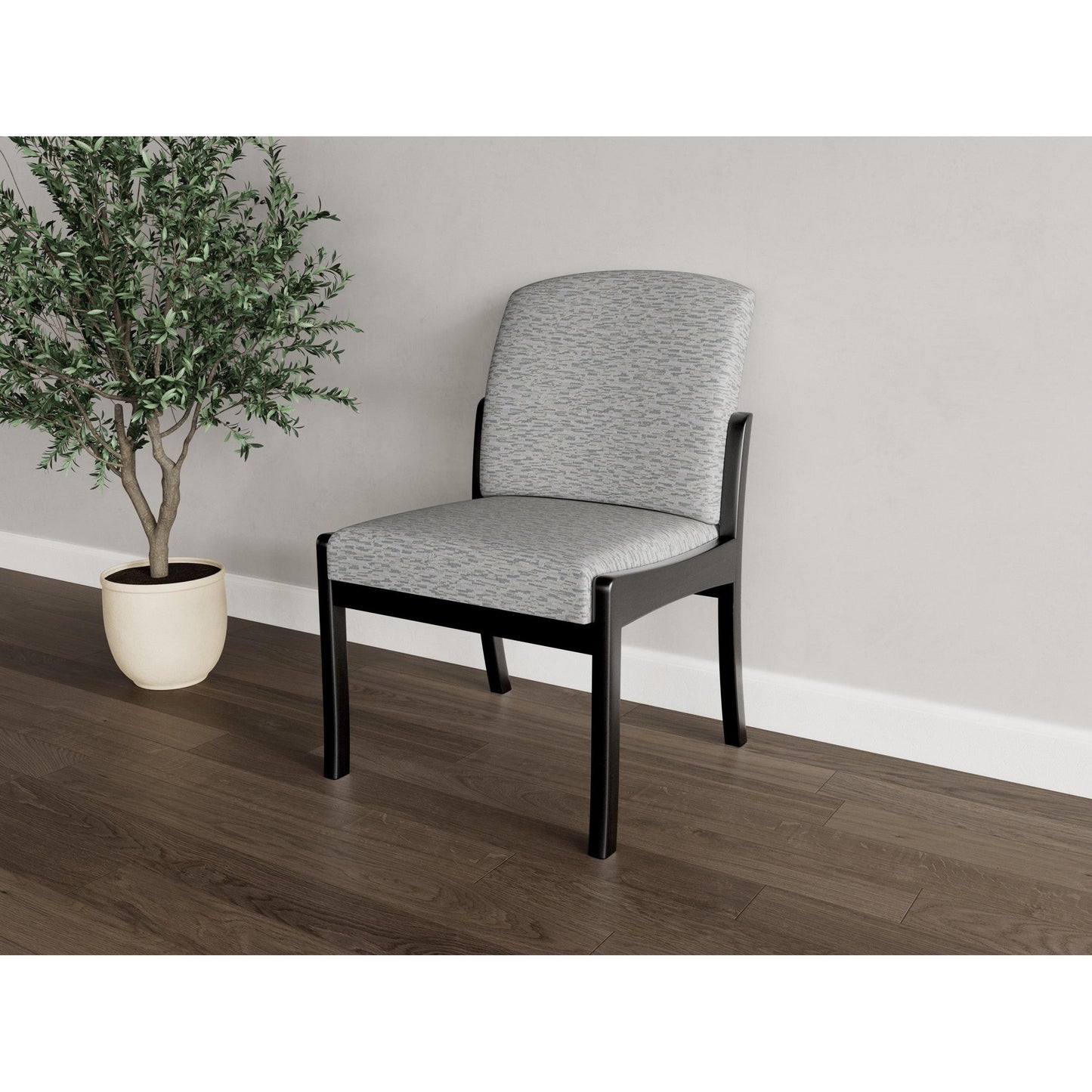 Weston Waiting Reception Armless Guest Chair Wood Frame