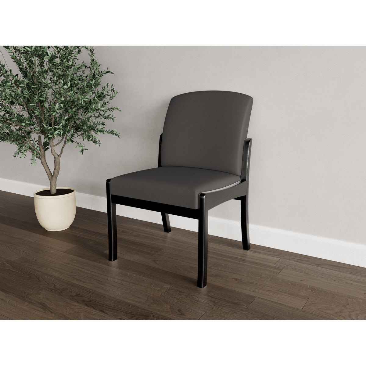 Weston Waiting Reception Armless Guest Chair Wood Frame
