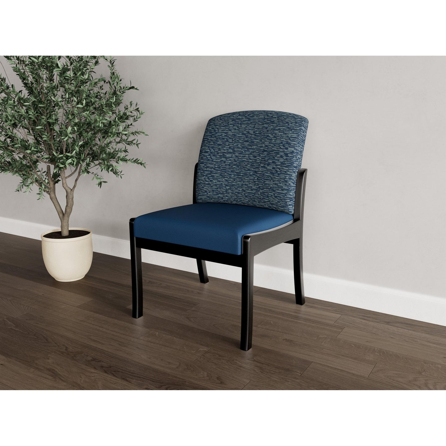 Weston Waiting Reception Armless Guest Chair Wood Frame