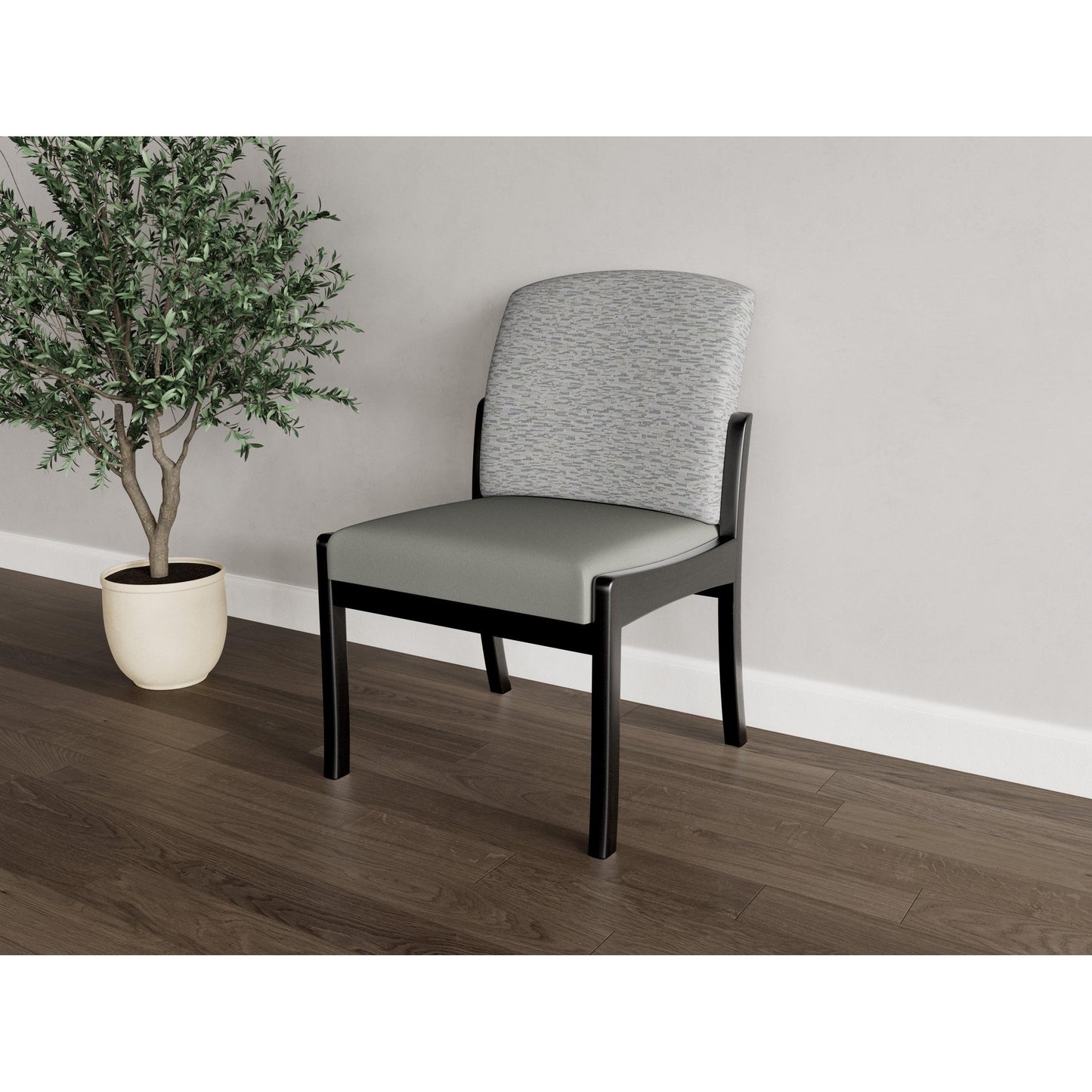 Weston Waiting Reception Armless Guest Chair Wood Frame