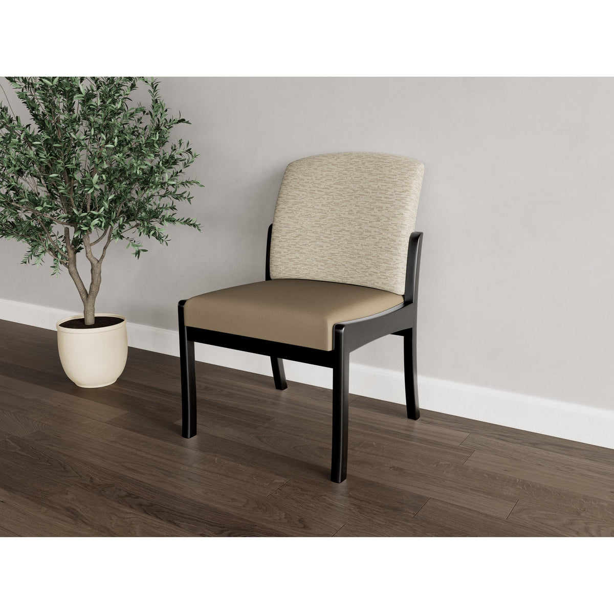 Weston Waiting Reception Armless Guest Chair Wood Frame