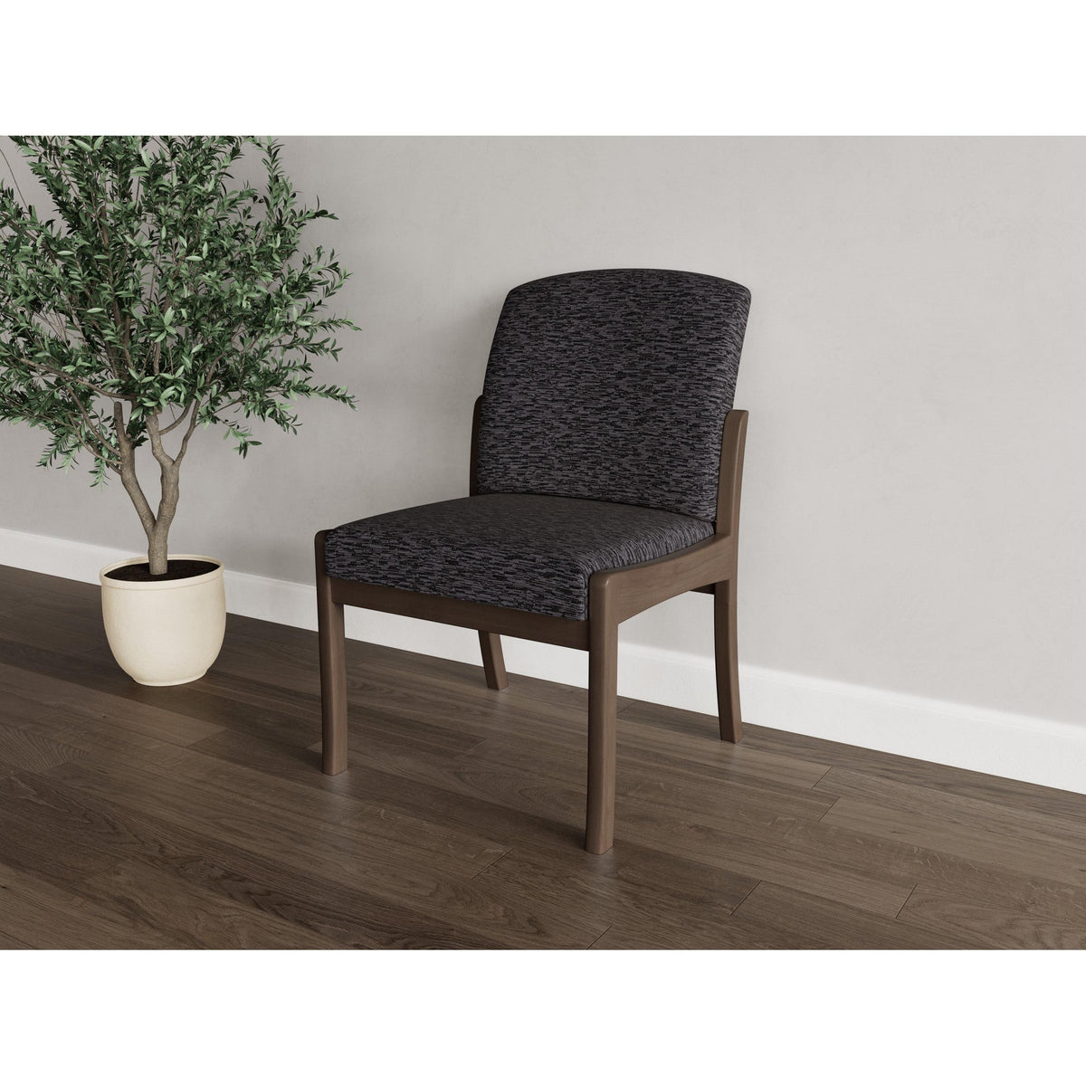 Weston Waiting Reception Armless Guest Chair Wood Frame