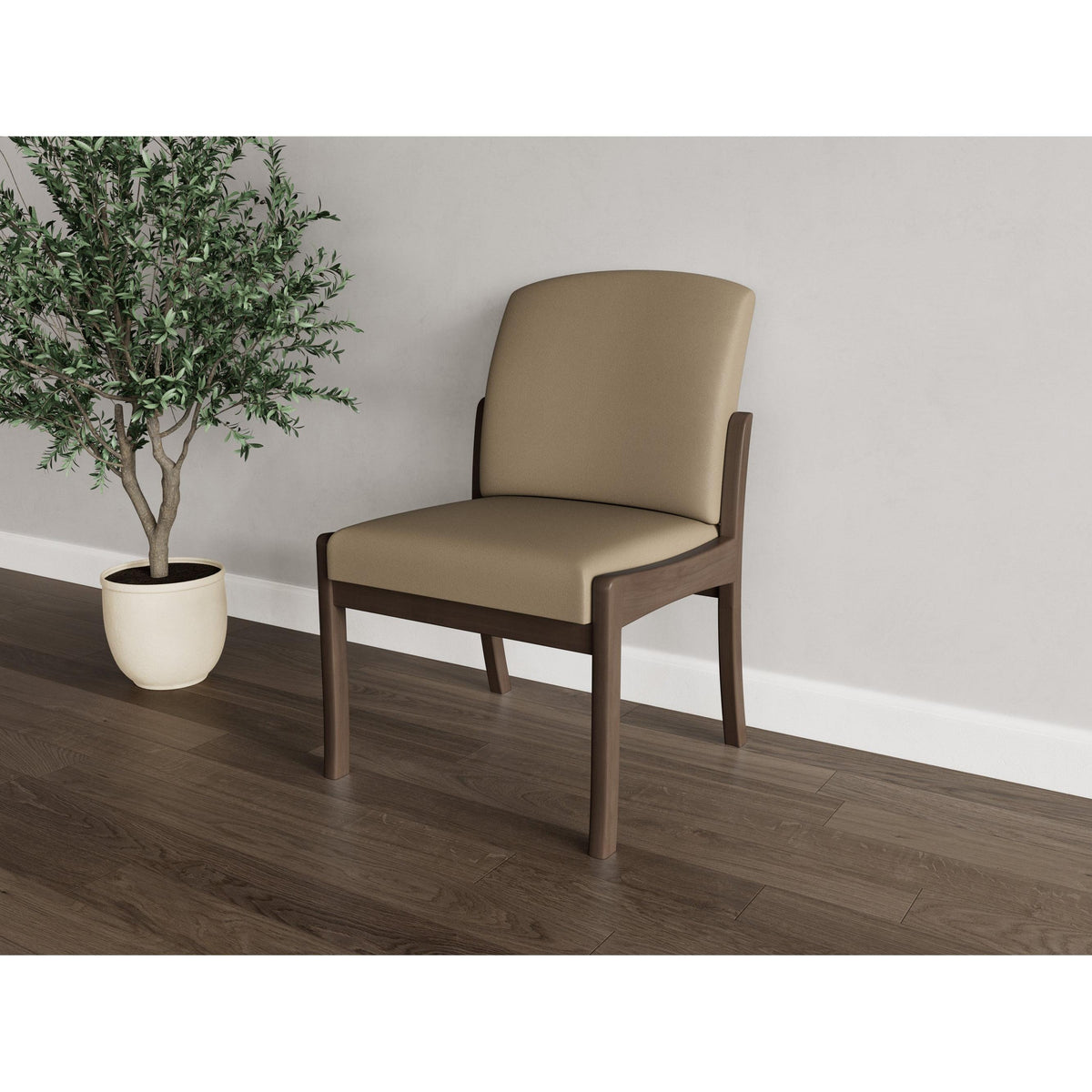 Weston Waiting Reception Armless Guest Chair Wood Frame