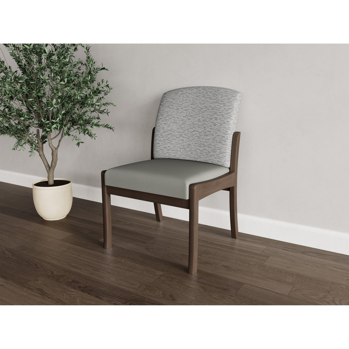 Weston Waiting Reception Armless Guest Chair Wood Frame