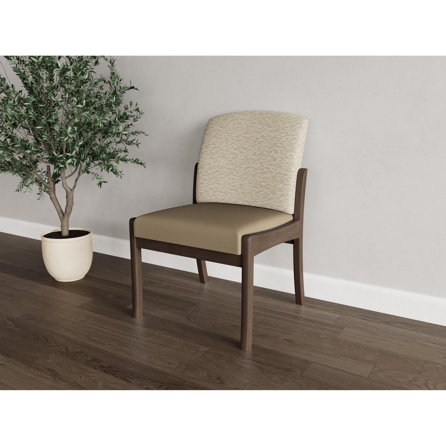 Weston Waiting Reception Armless Guest Chair Wood Frame
