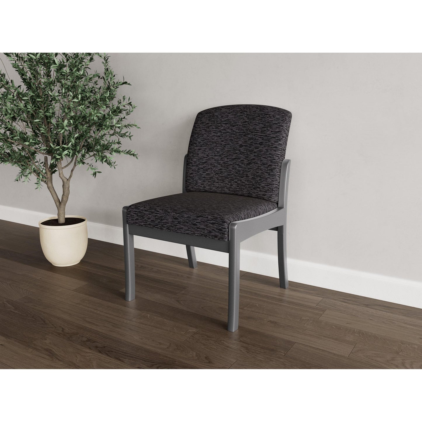 Weston Waiting Reception Armless Guest Chair Wood Frame